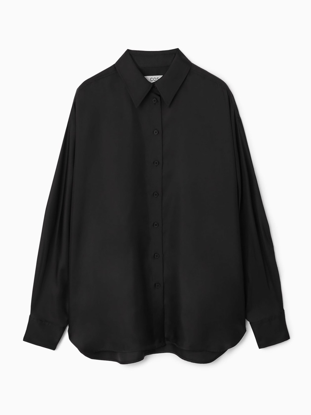 100% Silk Cos Oversized Batwing-Sleeve Silk Shirt